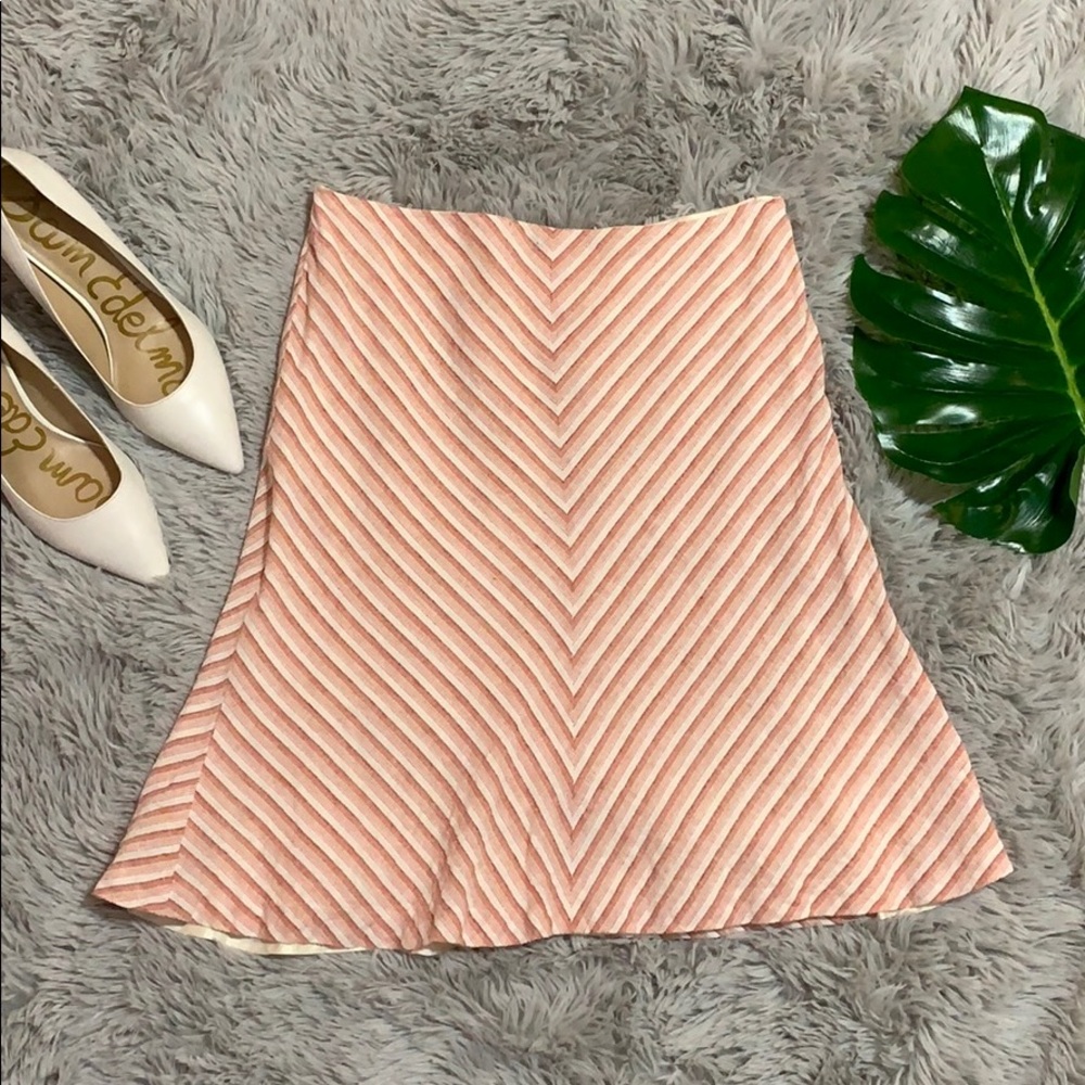 Ann Taylor loft salmon patterned skirt size 6P